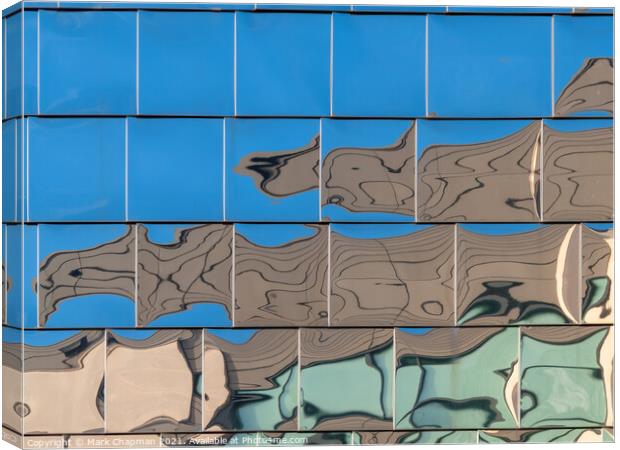 Abstract reflections in mirror tile cladding, Leicester Canvas Print by Photimageon UK