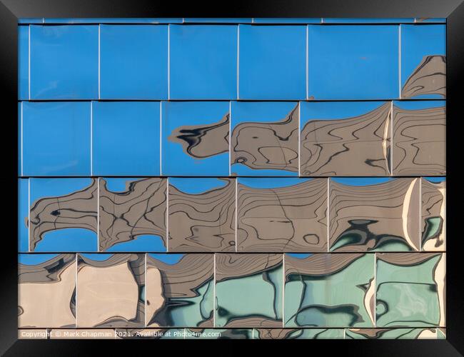 Abstract reflections in mirror tile cladding, Leicester Framed Print by Photimageon UK