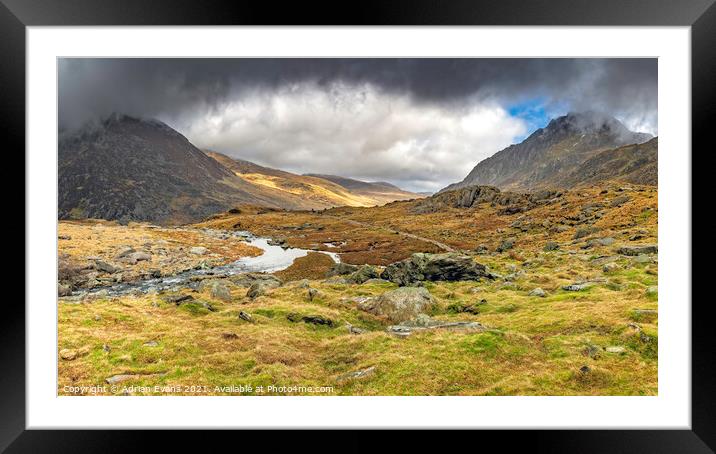 Cwm Idwal Snowdonia Wales Framed Mounted Print by Adrian Evans