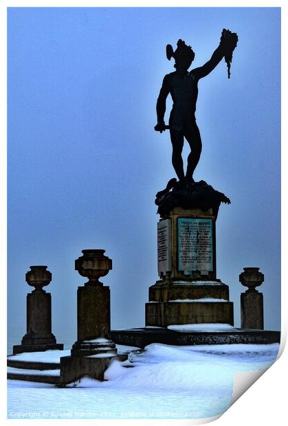 PERSEUS IN THE SNOW Print by Russell Mander