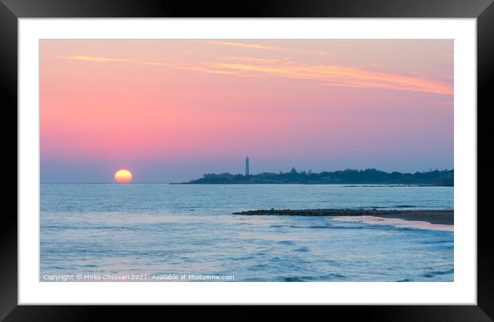 Sunset in Punta Secca, Sicily Framed Mounted Print by Mirko Chessari