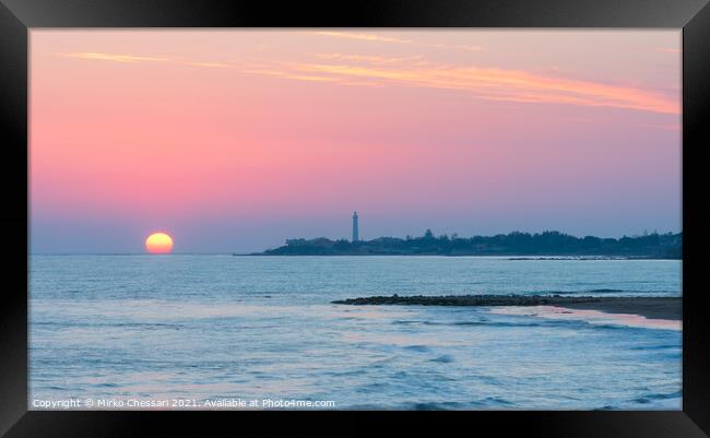 Sunset in Punta Secca, Sicily Framed Print by Mirko Chessari