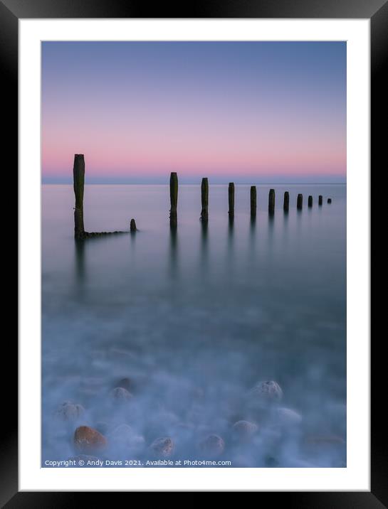 Ethereal old groyne Framed Mounted Print by Andy Davis