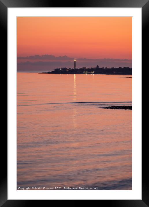 Punta Secca at the dusk, Sicily Framed Mounted Print by Mirko Chessari