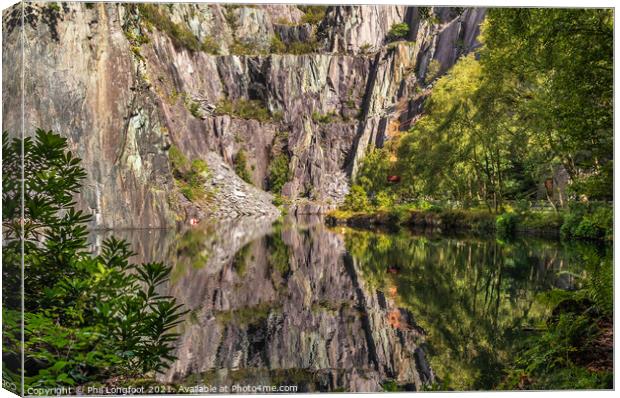 Old quarry reflections  Canvas Print by Phil Longfoot