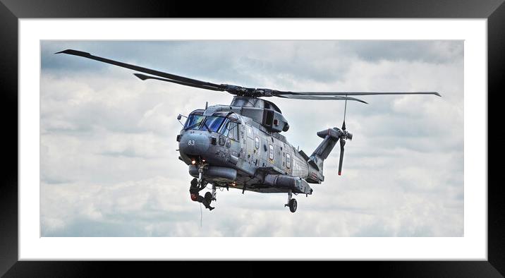 Merlin Mk2 Royal Navy Helicopter ( Last man Out )  Framed Mounted Print by Jon Fixter
