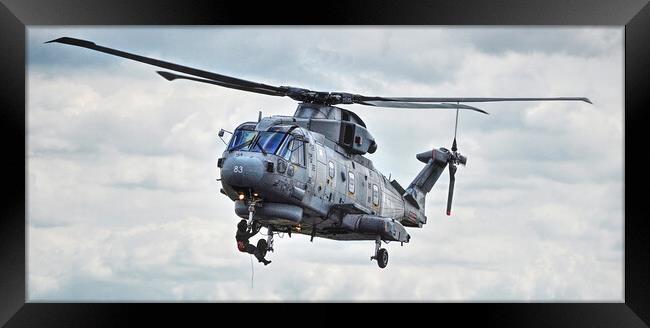 Merlin Mk2 Royal Navy Helicopter ( Last man Out )  Framed Print by Jon Fixter