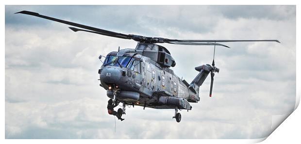 Merlin Mk2 Royal Navy Helicopter ( Last man Out )  Print by Jon Fixter