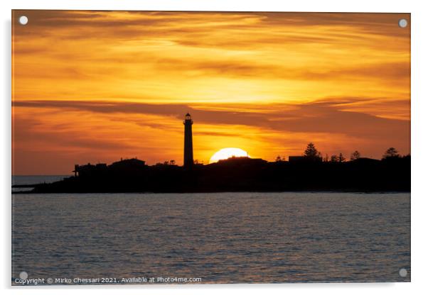 Sunset in Punta Secca, SIcily Acrylic by Mirko Chessari