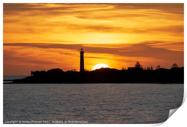 Sunset in Punta Secca, SIcily Print by Mirko Chessari