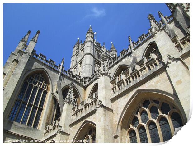 bath cathedral somerset Print by Michael bryant Tiptopimage