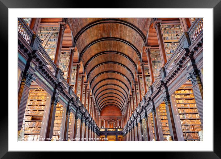 Trinity college library in Dublin, Ireland Framed Mounted Print by Delphimages Art
