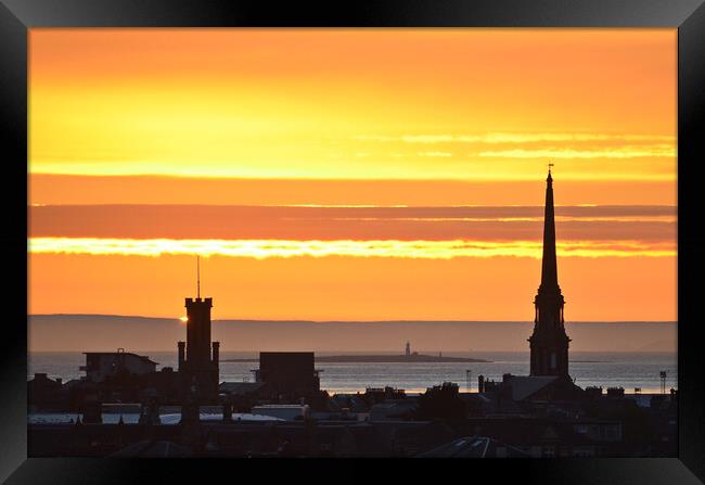 Ayr  town centre buildings at sunset Framed Print by Allan Durward Photography