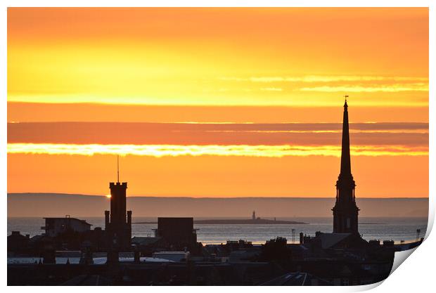 Ayr  town centre buildings at sunset Print by Allan Durward Photography
