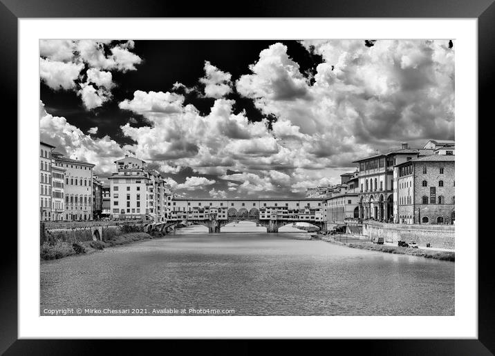 A cloudy day in Florence, Tuscany Framed Mounted Print by Mirko Chessari