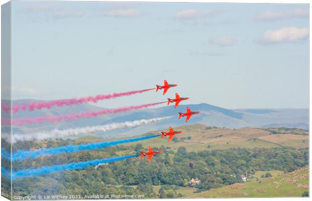 Red Arrows, Lake District Canvas Print by Liz Withey