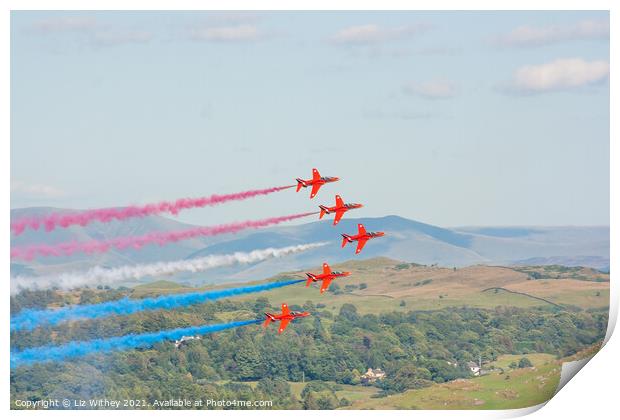 Red Arrows, Lake District Print by Liz Withey
