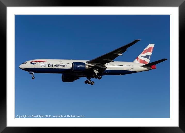 British Airways Boeing 777-236         Framed Mounted Print by David Pyatt