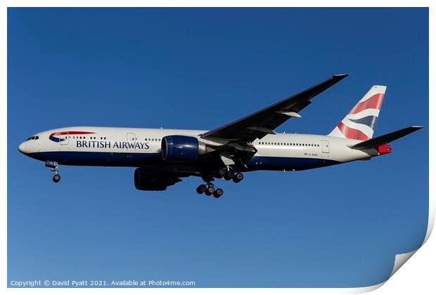 British Airways Boeing 777-236         Print by David Pyatt