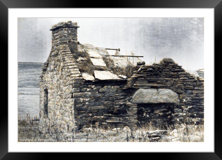 West Mainland Orkney Isles Ruin at Yesnaby Scotlan Framed Mounted Print by Barbara Jones