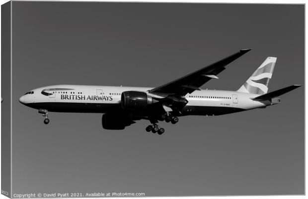 British Airways Boeing 777-236        Canvas Print by David Pyatt
