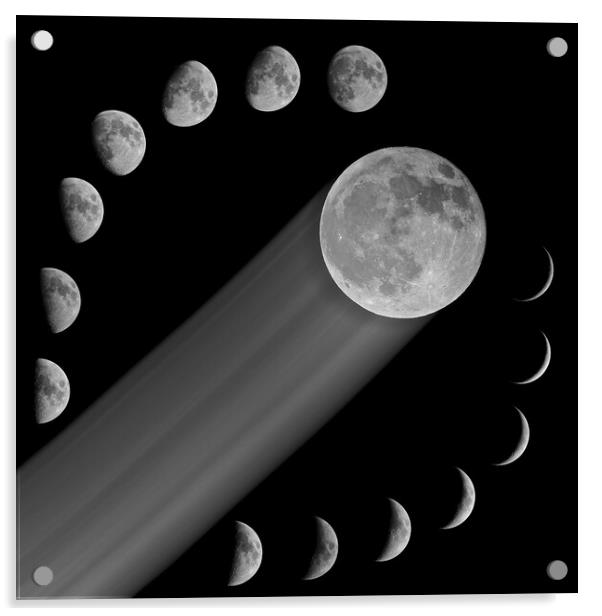 Moon phases Acrylic by mark humpage