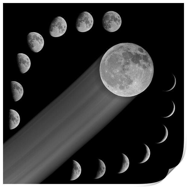 Moon phases Print by mark humpage