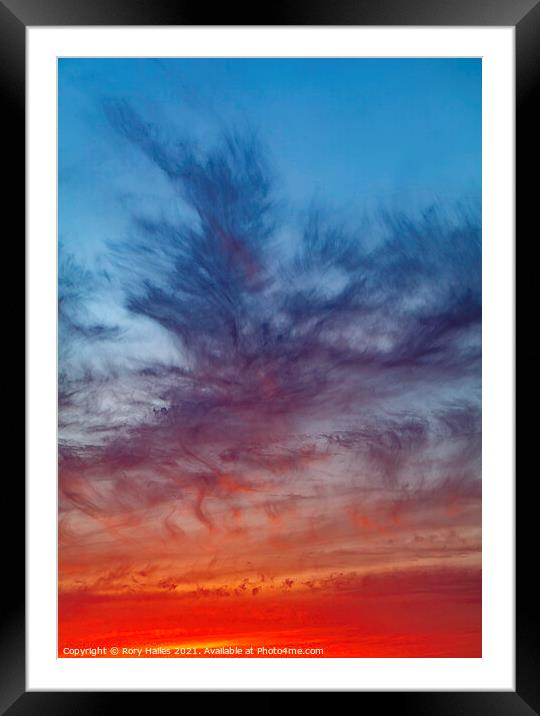 Cloud at sunset Framed Mounted Print by Rory Hailes