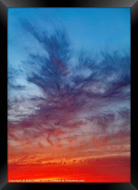 Cloud at sunset Framed Print by Rory Hailes