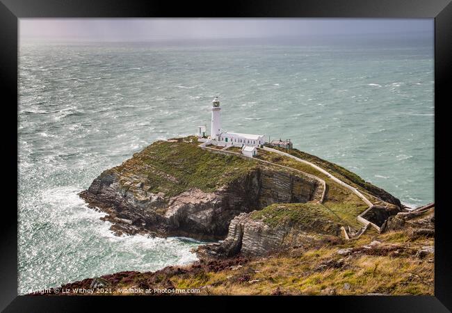 South Stack, Angelsey Framed Print by Liz Withey