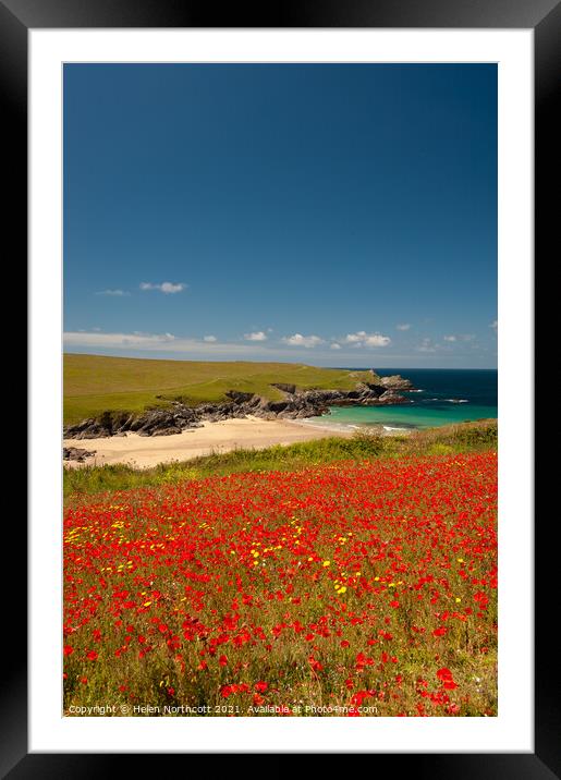 Cornish Poppy Fields ii Framed Mounted Print by Helen Northcott