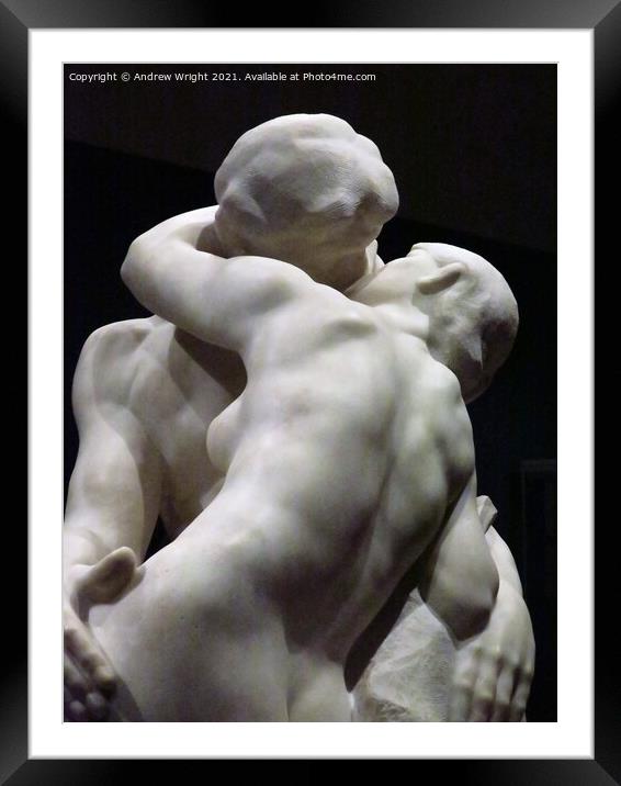 Rodin - The Kiss ( A Close Encounter ) Framed Mounted Print by Andrew Wright