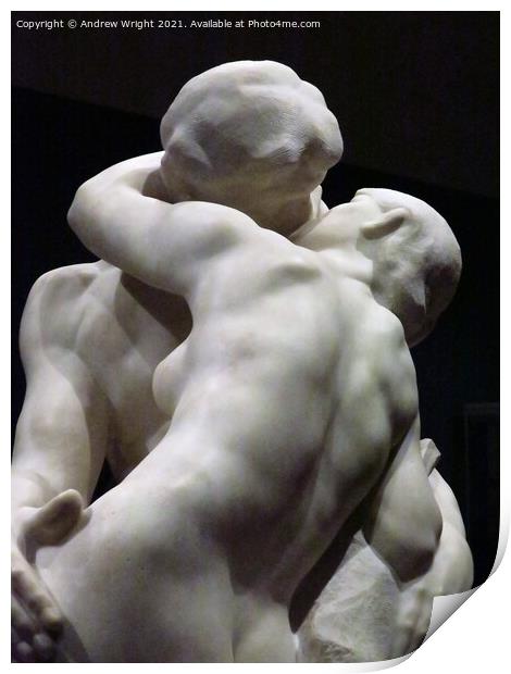 Rodin - The Kiss ( A Close Encounter ) Print by Andrew Wright