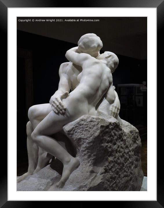 Rodin - The Kiss Framed Mounted Print by Andrew Wright