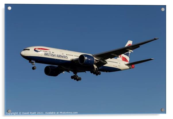 British Airways Boeing 777-236        Acrylic by David Pyatt