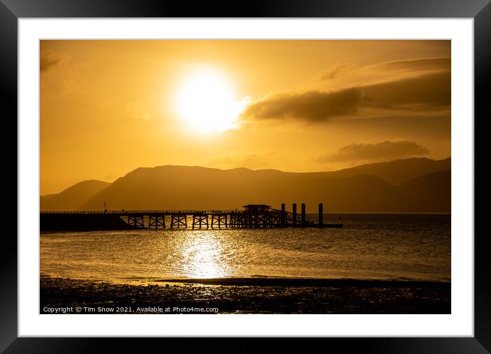 Sunrise over Beaumaris Pier on Anglesey Framed Mounted Print by Tim Snow