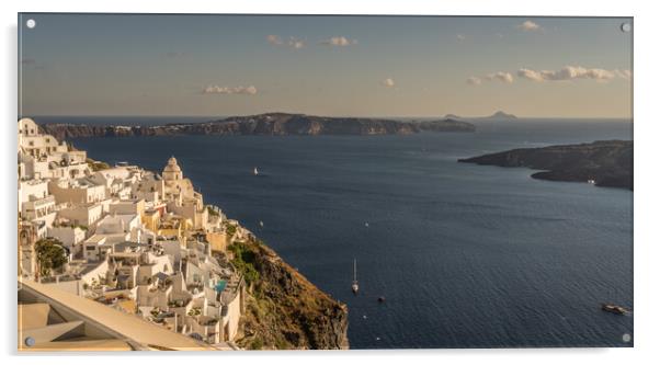Cliff side view of Santorini Acrylic by Naylor's Photography