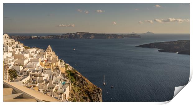 Cliff side view of Santorini Print by Naylor's Photography