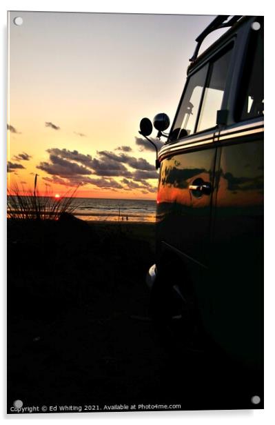 VW sunset Acrylic by Ed Whiting