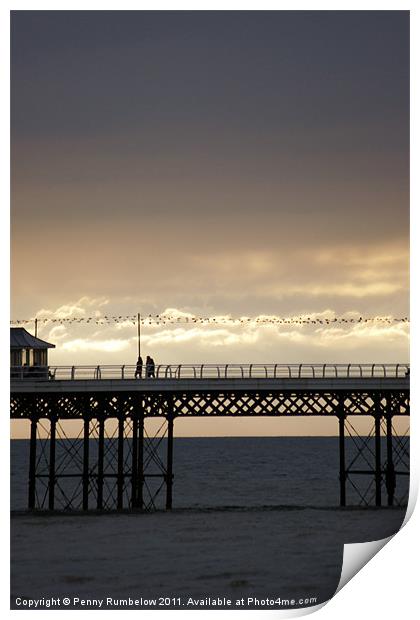 a stroll on the pier Print by Elouera Photography