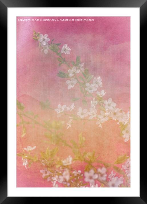 White blossom, portrait version Framed Mounted Print by Aimie Burley