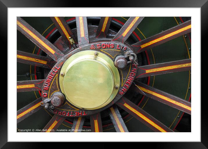 Burrell Traction Engine Wheel Hub Framed Mounted Print by Allan Bell