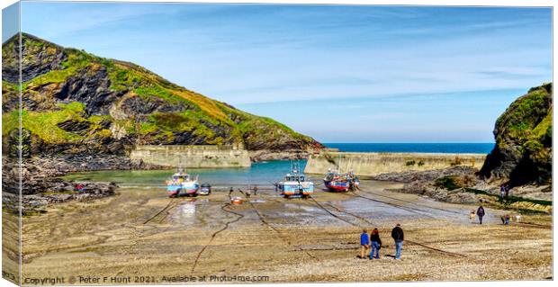 Port Isaac Harbour Canvas Print by Peter F Hunt