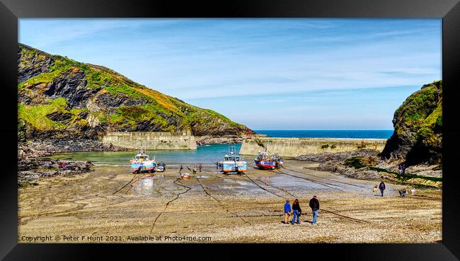 Port Isaac Harbour Framed Print by Peter F Hunt