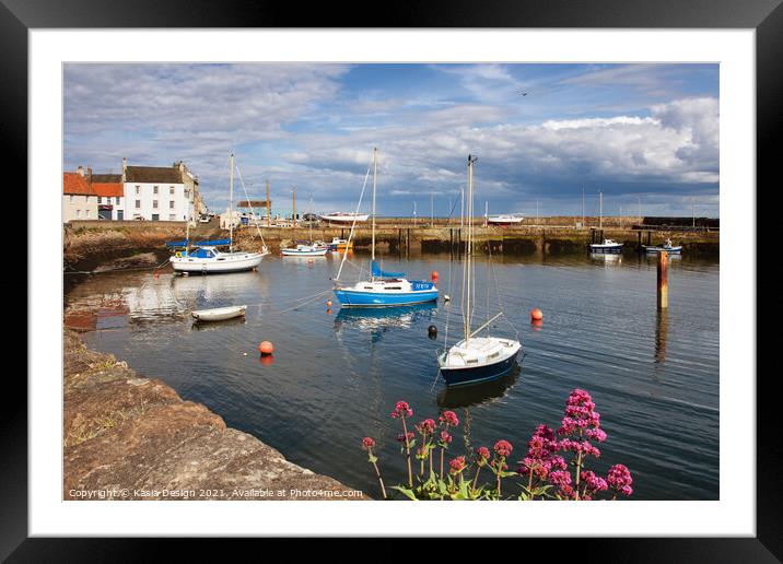 Boats in St Monans Harbour, Fife, Scotland Framed Mounted Print by Kasia Design