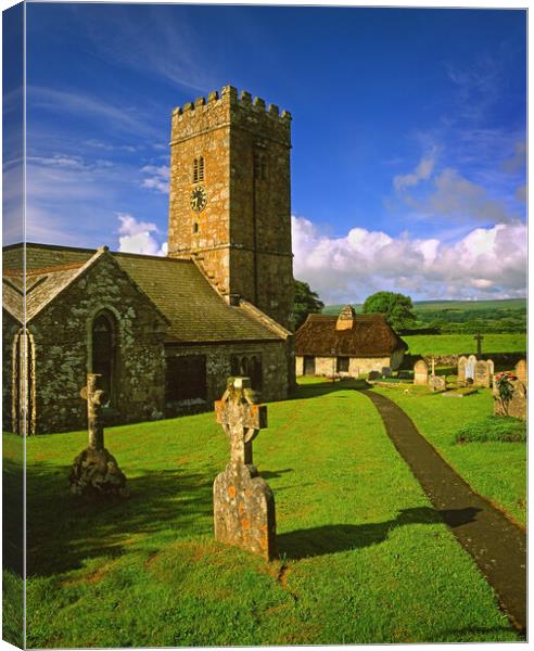 Church of St Peter, Buckland in the Moor Canvas Print by Darren Galpin