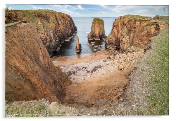 deserted beach Hams of Muckle Roe Shetland Acrylic by Richard Ashbee