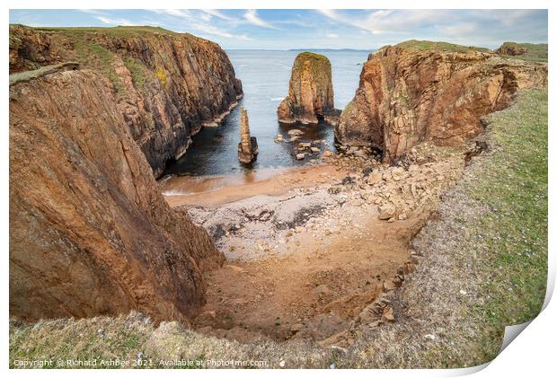 deserted beach Hams of Muckle Roe Shetland Print by Richard Ashbee