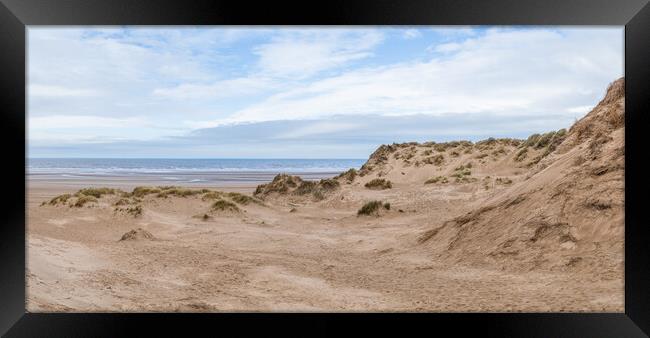 Formby sand dunes panorama Framed Print by Jason Wells