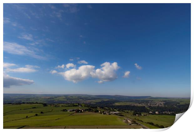 View from Castle Hill - Huddersfield Print by Glen Allen